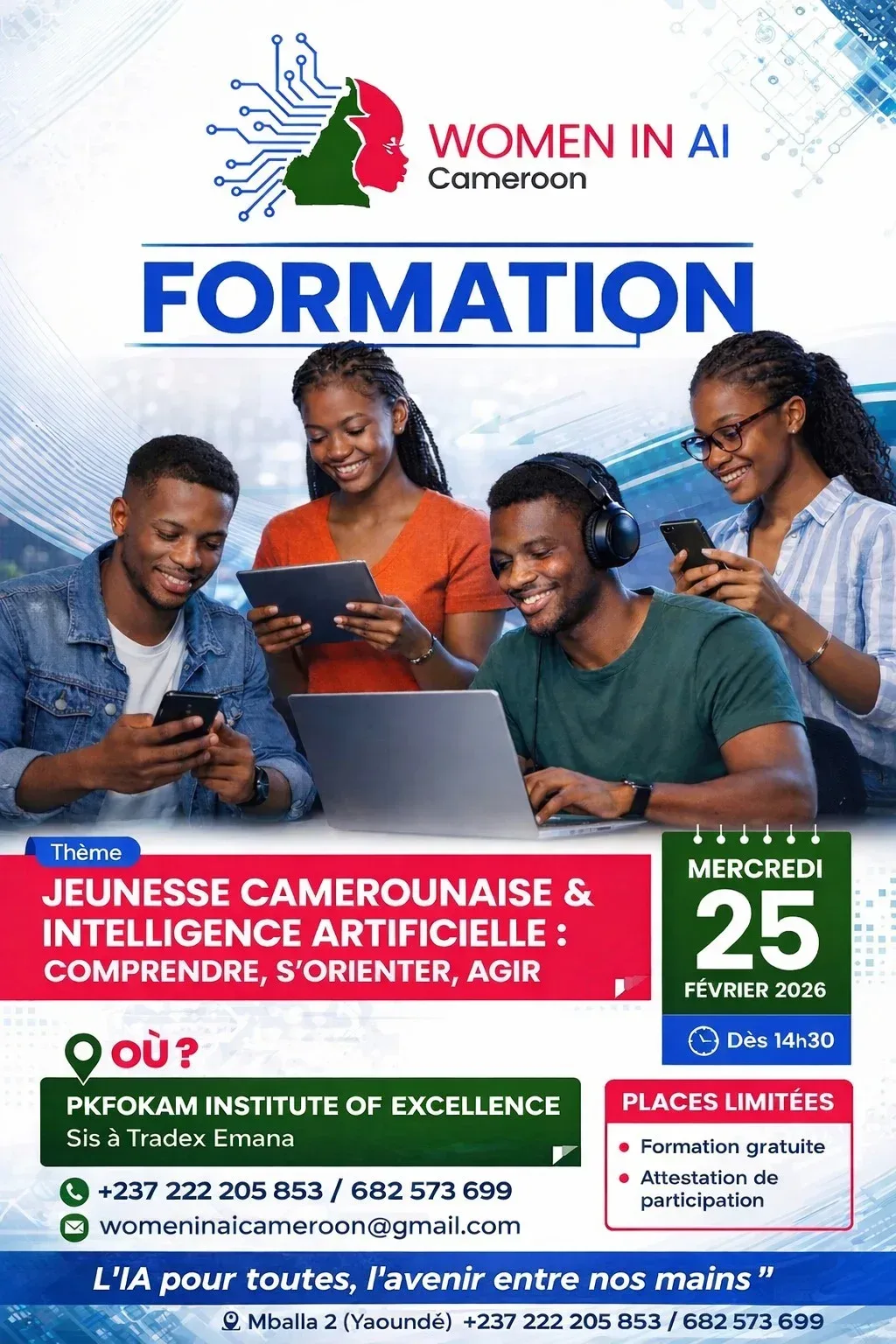 Photo WAI-CAM : Session de formation à l’Institut universitaire PK Fokam